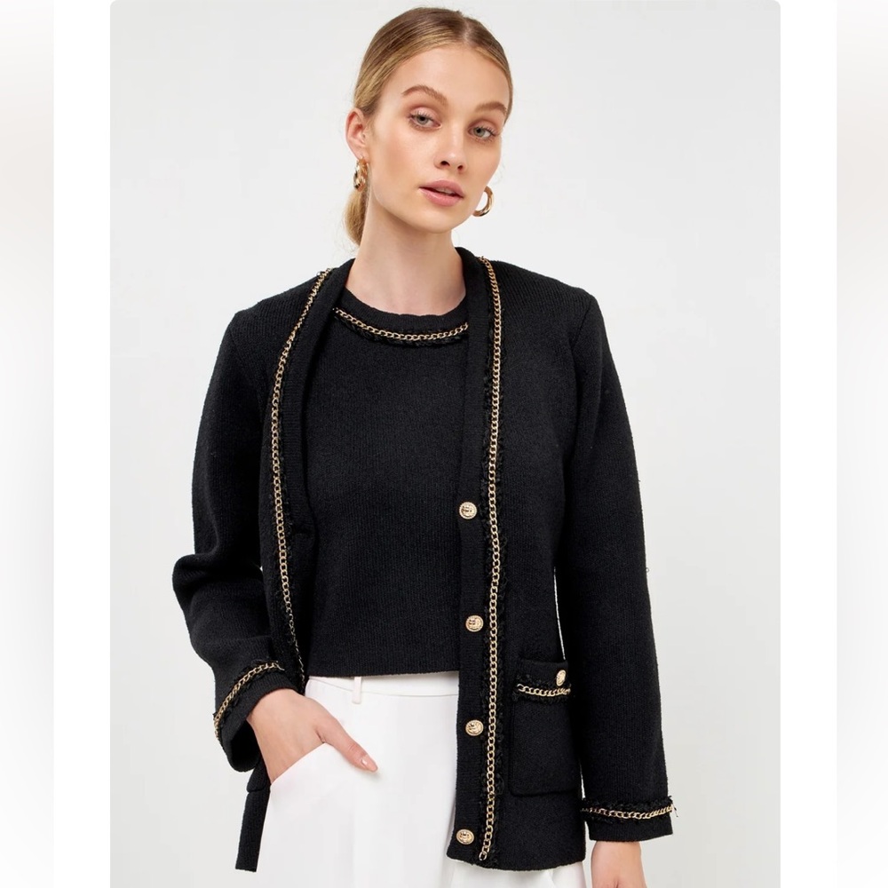 Endless Rose Gold Trimmed Cardigan (Size M)